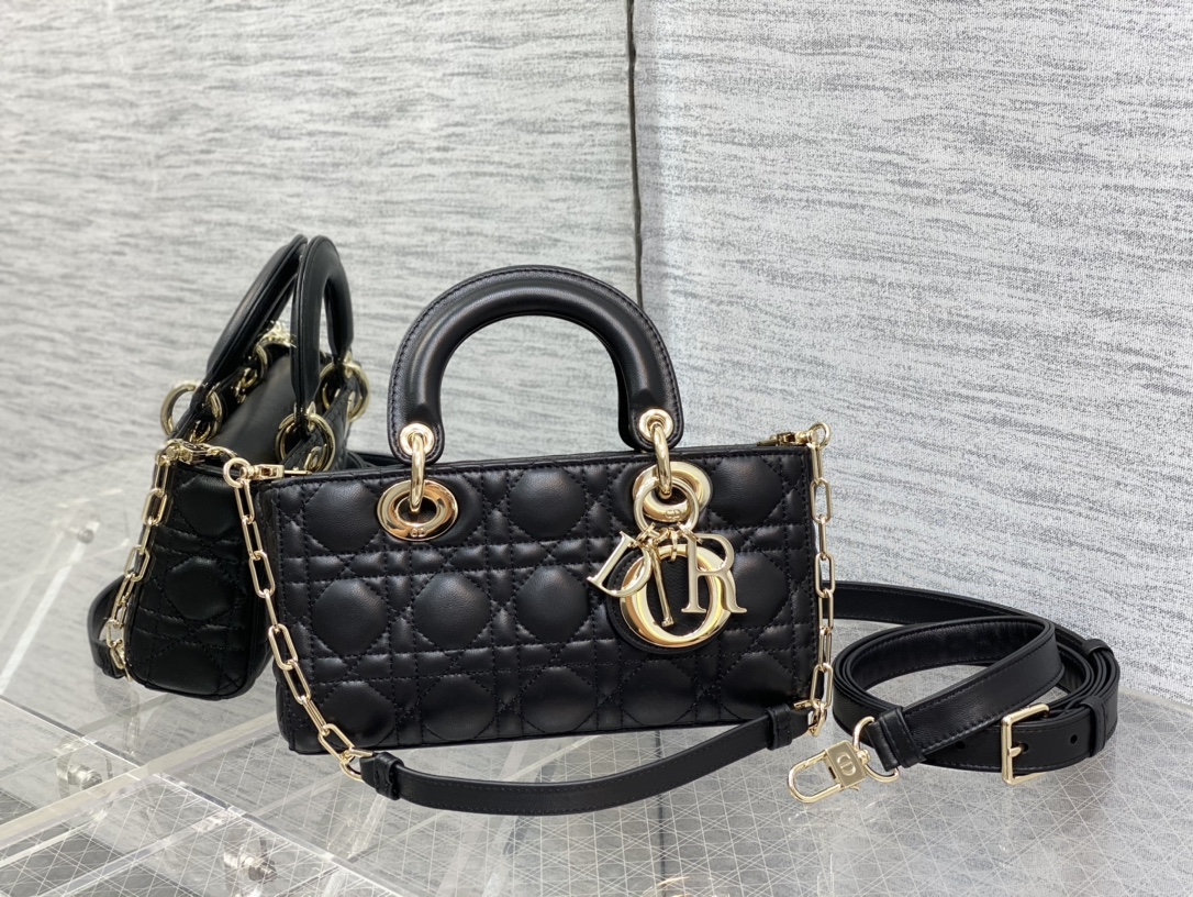 Small Lady D-Joy Bag Black Cannage Lambskin